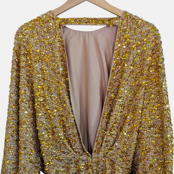 ASOS Glam ✨Gold Sequin Midi Dress - Picture 2 of 16